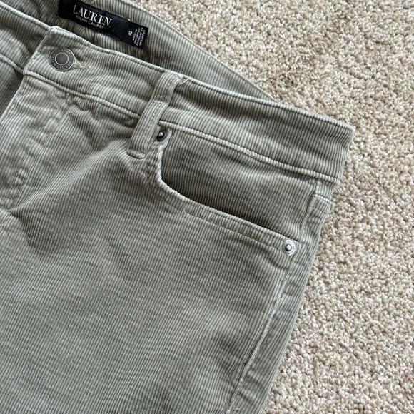 Lauren Ralph Lauren Corduroy Pants Womens 12 Stretch Cotton Soft Sage Green EUC - Picture 4 of 16